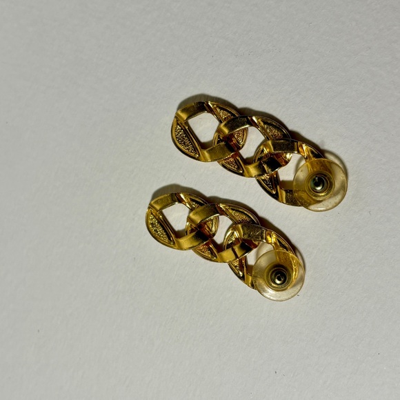 Vintage earrings - gold and red enamel - Picture 3 of 4